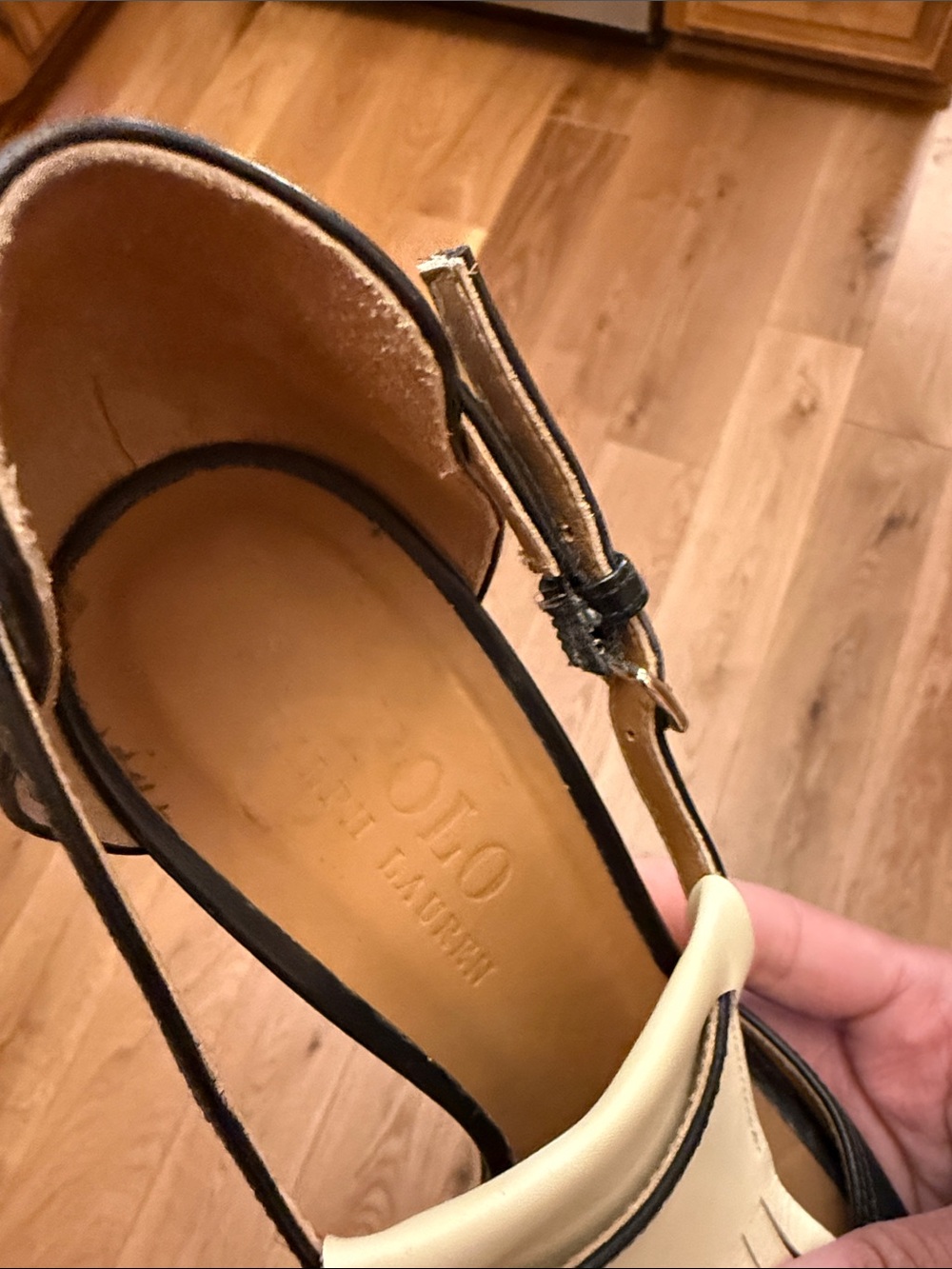 Polo Ralph Lauren "Norah" Tassel Kiltie Sandal Heels Black Sz 38.5 EU/ US 8 - Picture 7 of 7